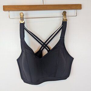 Victoria's Secret Padded Strappy Pushup Sports Bra in Black, Sz 36D